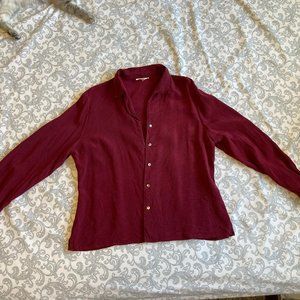 Talbot's Women Stretch Silk Button Up Blouse